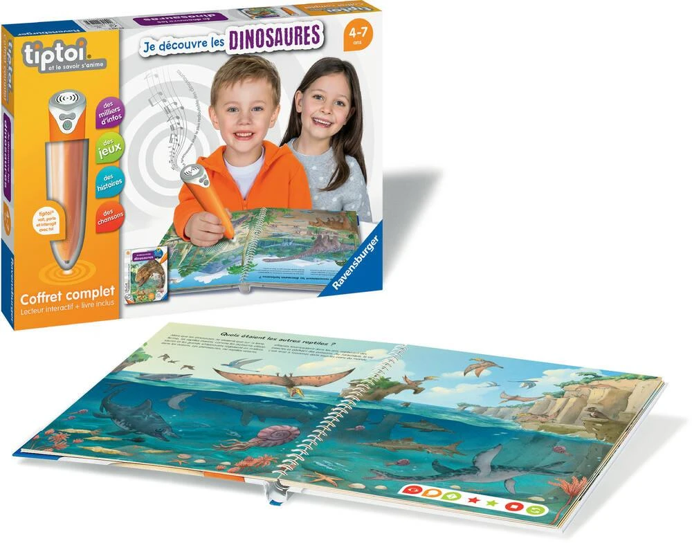 Ravensburger TIPTOI - COFFRET COMPLET LECTEUR INTERACTIF + LIVRE JE DECOUVRE LES DINOSAURES 3 Ravensburger TIPTOI - COFFRET COMPLET LECTEUR INTERACTIF + LIVRE JE DECOUVRE LES DINOSAURES – Image 3