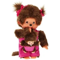 Bandai PELUCHE MONCHHICHI MAMAN ET SON BEBE 20 CM