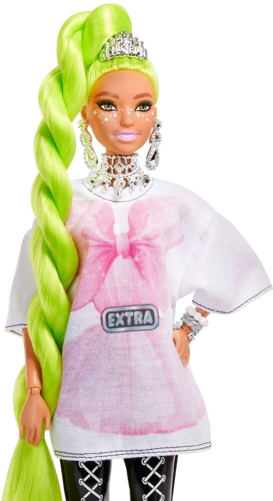 MATTEL POUPEE BARBIE EXTRA NATTE VERT FLUO 4 MATTEL POUPEE BARBIE EXTRA NATTE VERT FLUO – Image 4
