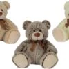 PELUCHE OURS ASSIS AVEC NOEUD 26 CM