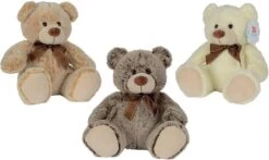 PELUCHE OURS ASSIS AVEC NOEUD 26 CM